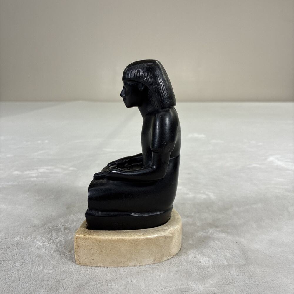 Vintage Alva Studios Egyptian Sculpture The Scribe Louvre Museum Pair Of 2 - Picture 3 of 15